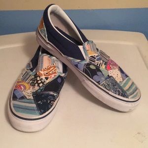Patchwork slip ons
